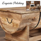 Table Basse en Bois de Manguier Massif Style Vintage 88x50x40 cm