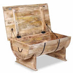 Table Basse en Bois de Manguier Massif Style Vintage 88x50x40 cm